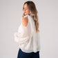 Iris Cold Shoulder Drape Top In Cream
