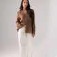 Iris Embroidered Pocket Blouse In Chocolate