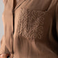 Iris Embroidered Pocket Blouse In Chocolate