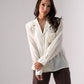 Iris Embroidered Pocket Blouse In Cream