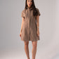 Iris Faux Suede Dress In Taupe