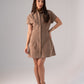Iris Faux Suede Dress In Taupe