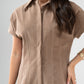 Iris Faux Suede Dress In Taupe