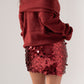 Iris Sequin Skirt In Red