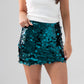 Iris Sequin Skirt In Teal