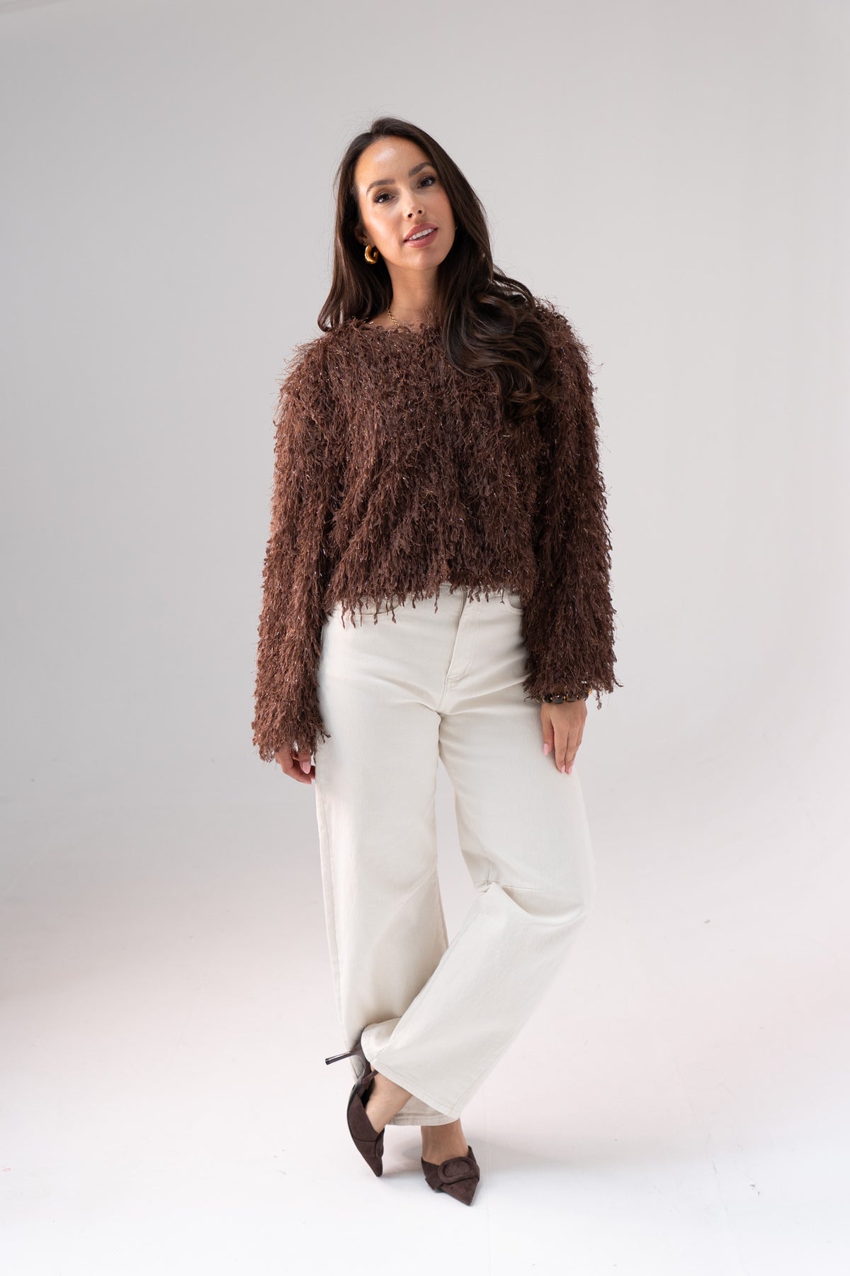 Iris Textured Jacket In Chocolate