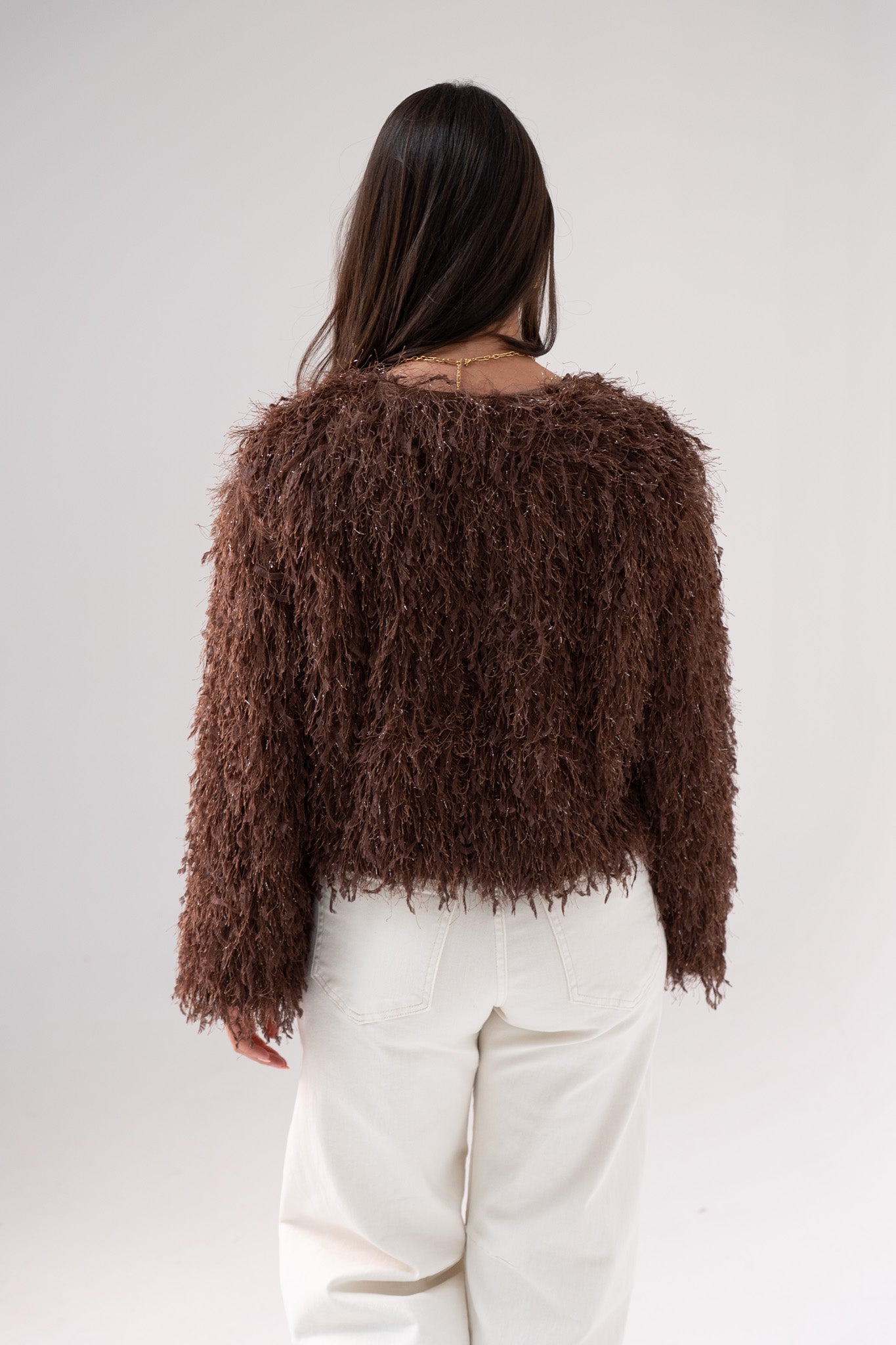 Iris Textured Jacket In Chocolate
