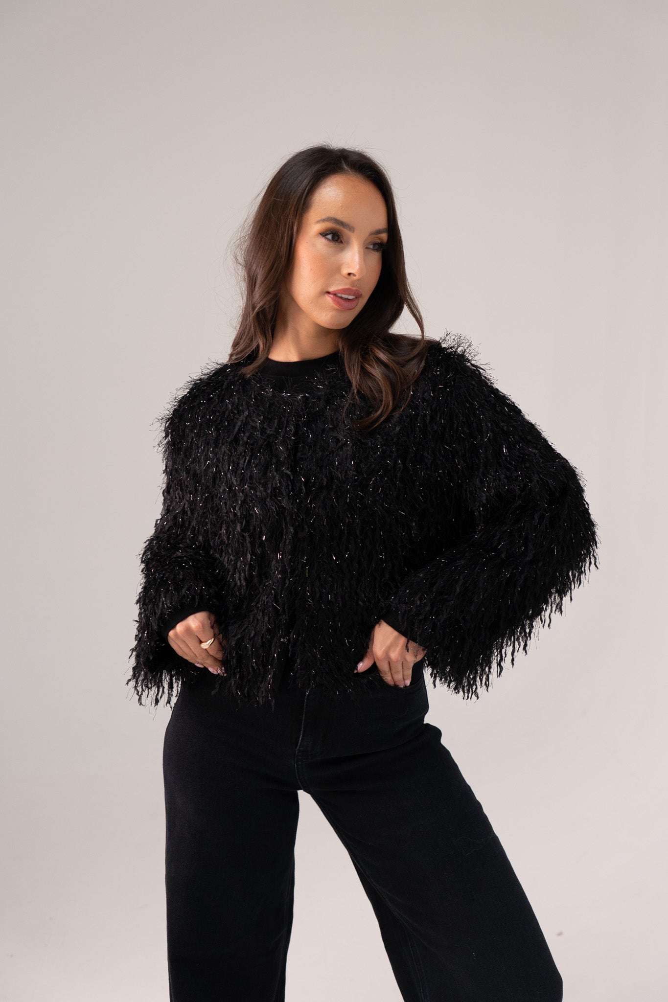 Iris Textured Jacket In Black