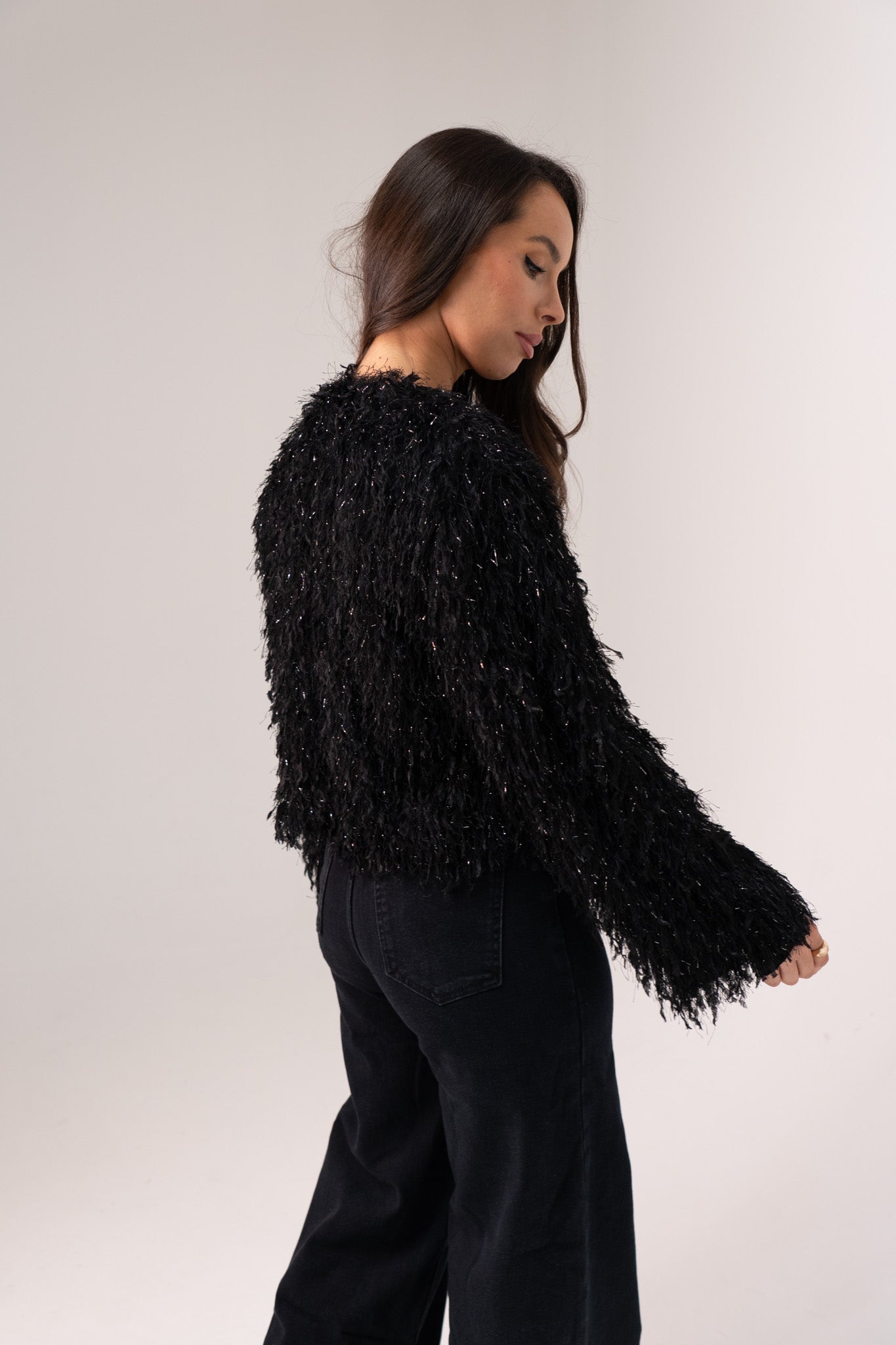 Iris Textured Jacket In Black