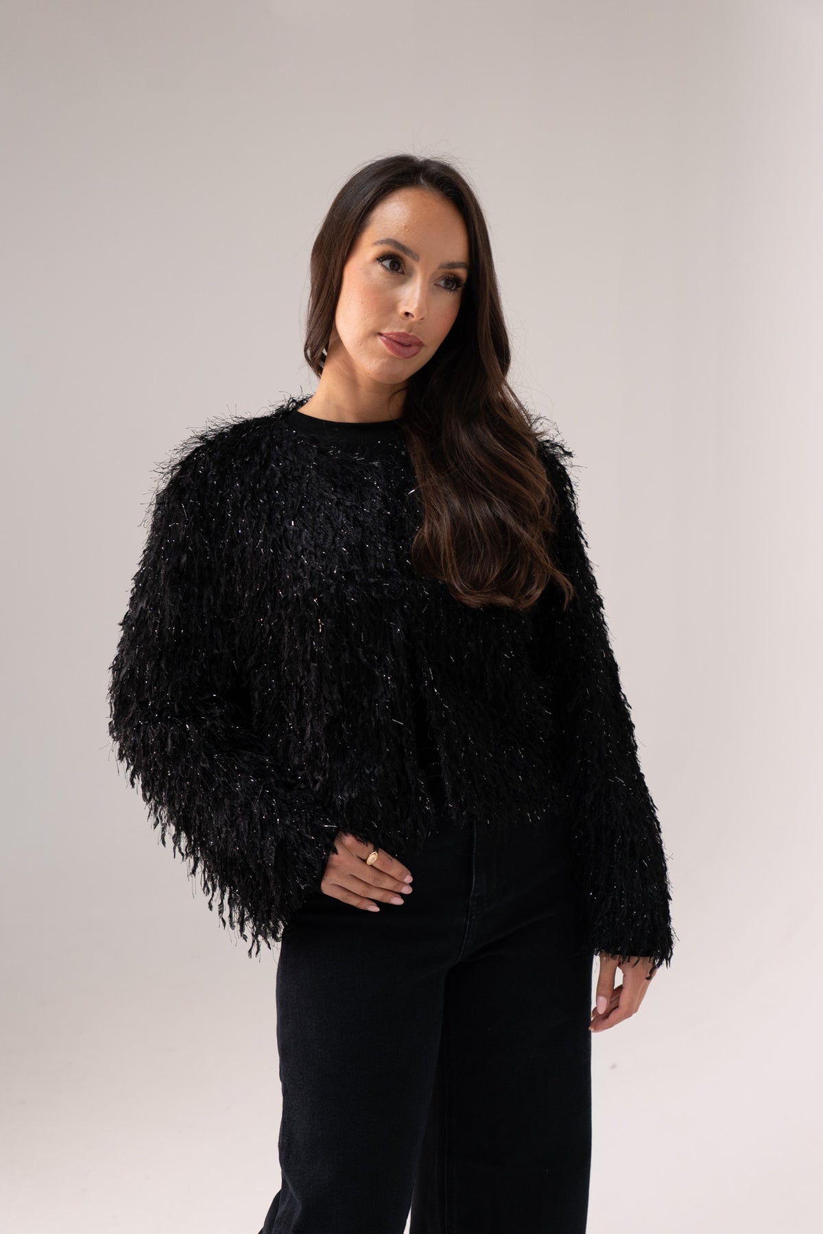 Iris Textured Jacket In Black