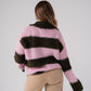 Iris Zip Cardigan In Pink & Khaki
