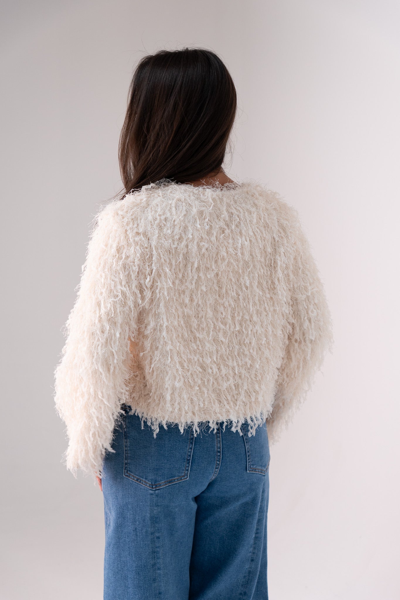 Iris Textured Jacket In Ivory