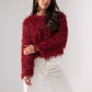 Iris Textured Jacket In Red