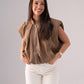 Iris Sleeveless Zip Jacket In Brown