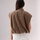 Iris Sleeveless Zip Jacket In Brown