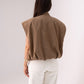 Iris Sleeveless Zip Jacket In Brown