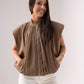 Iris Sleeveless Zip Jacket In Brown