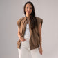 Iris Sleeveless Zip Jacket In Brown