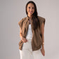 Iris Sleeveless Zip Jacket In Brown