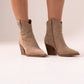 Izzy Ankle Western Boots In Beige