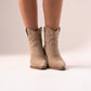 Izzy Ankle Western Boots In Beige