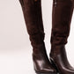 Izzy Bi Material Western Boots In Chocolate