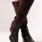 Izzy Bi Material Western Boots In Chocolate