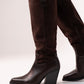 Izzy Bi Material Western Boots In Chocolate