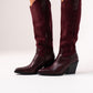 Izzy Bi Material Western Boots In Wine