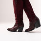 Izzy Bi Material Western Boots In Wine