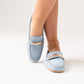 Izzy Buckle Faux Suede Loafer In Blue