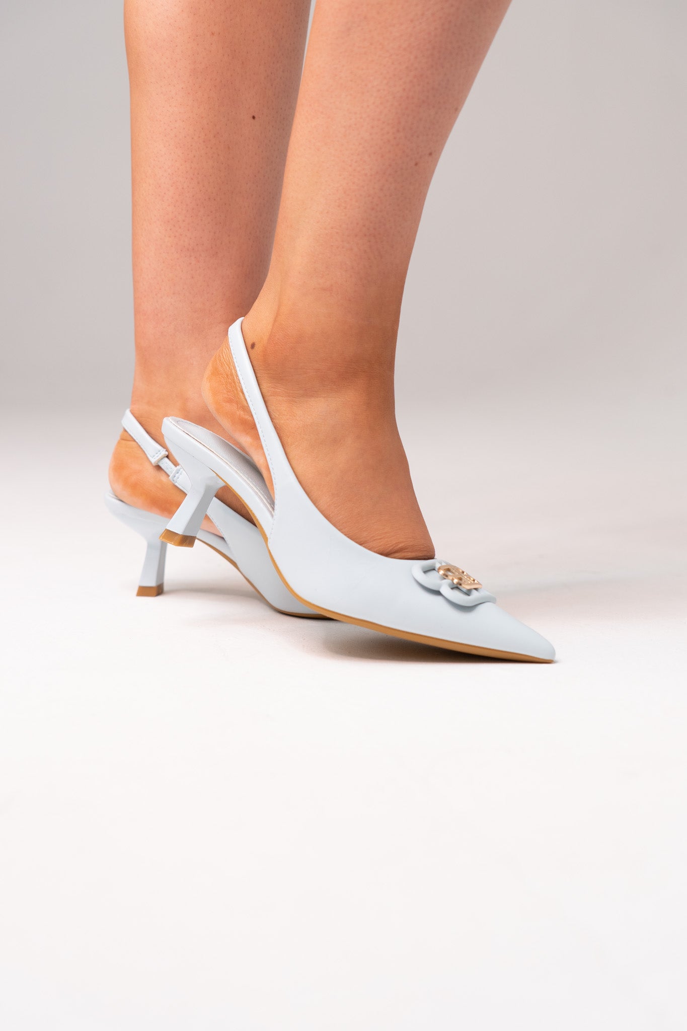 Izzy Buckle Slingback In Pale Blue