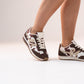 Izzy Contrast Trainer In Cow Print