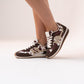 Izzy Contrast Trainer In Cow Print