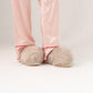 Izzy Faux Fur Slippers In Neutral