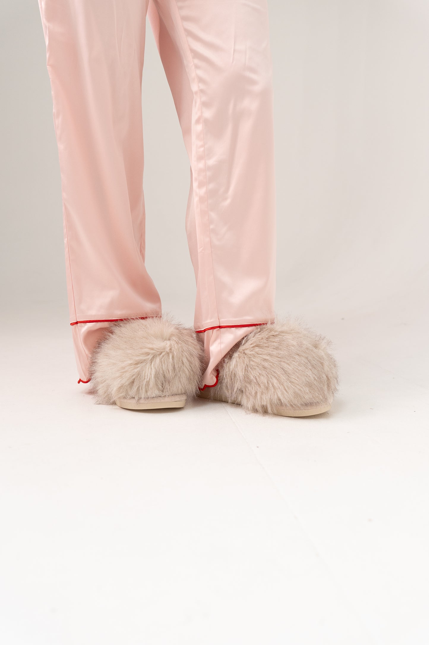 Izzy Faux Fur Slippers In Neutral