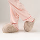 Izzy Faux Fur Slippers In Neutral