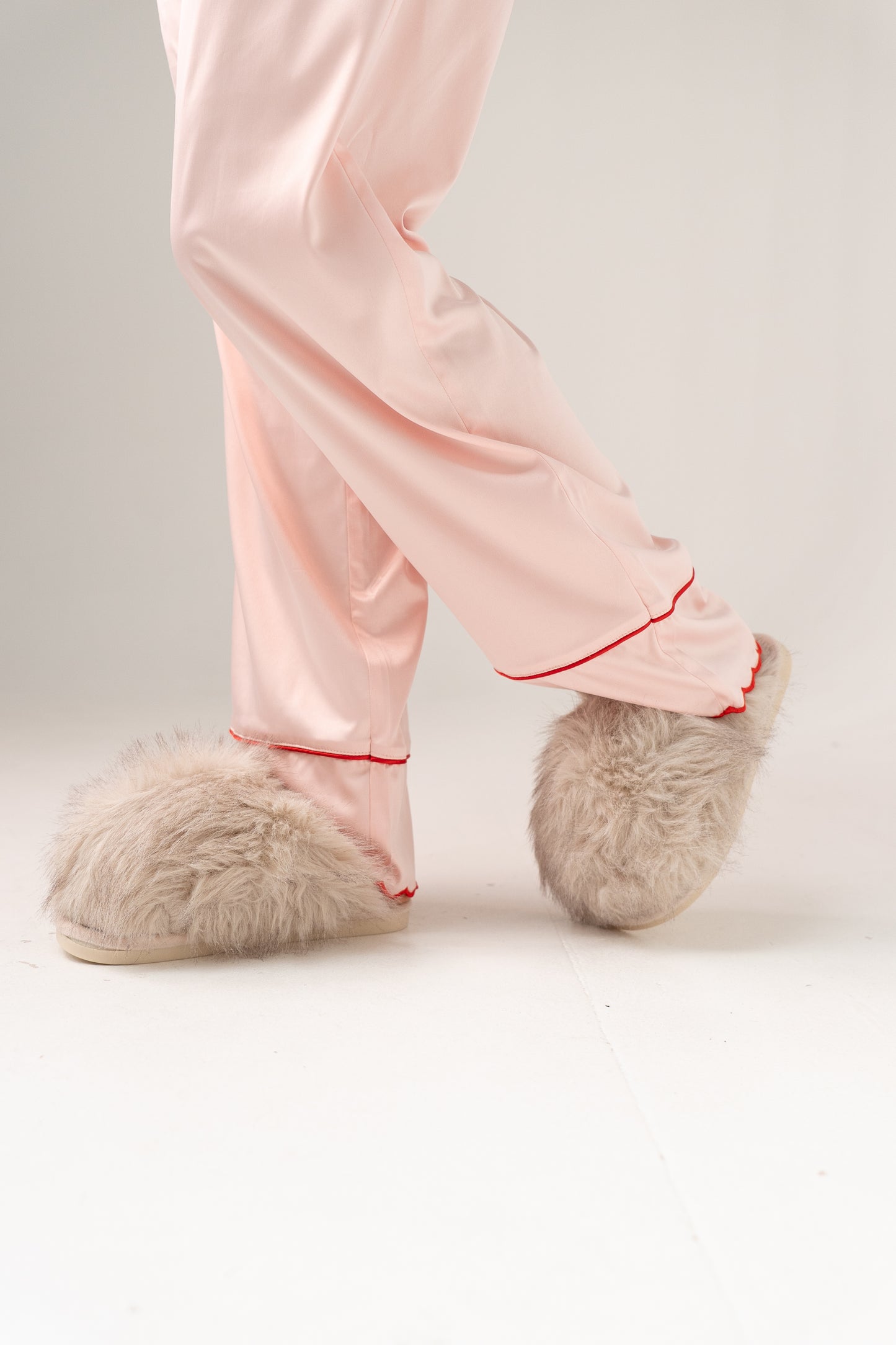 Izzy Faux Fur Slippers In Neutral