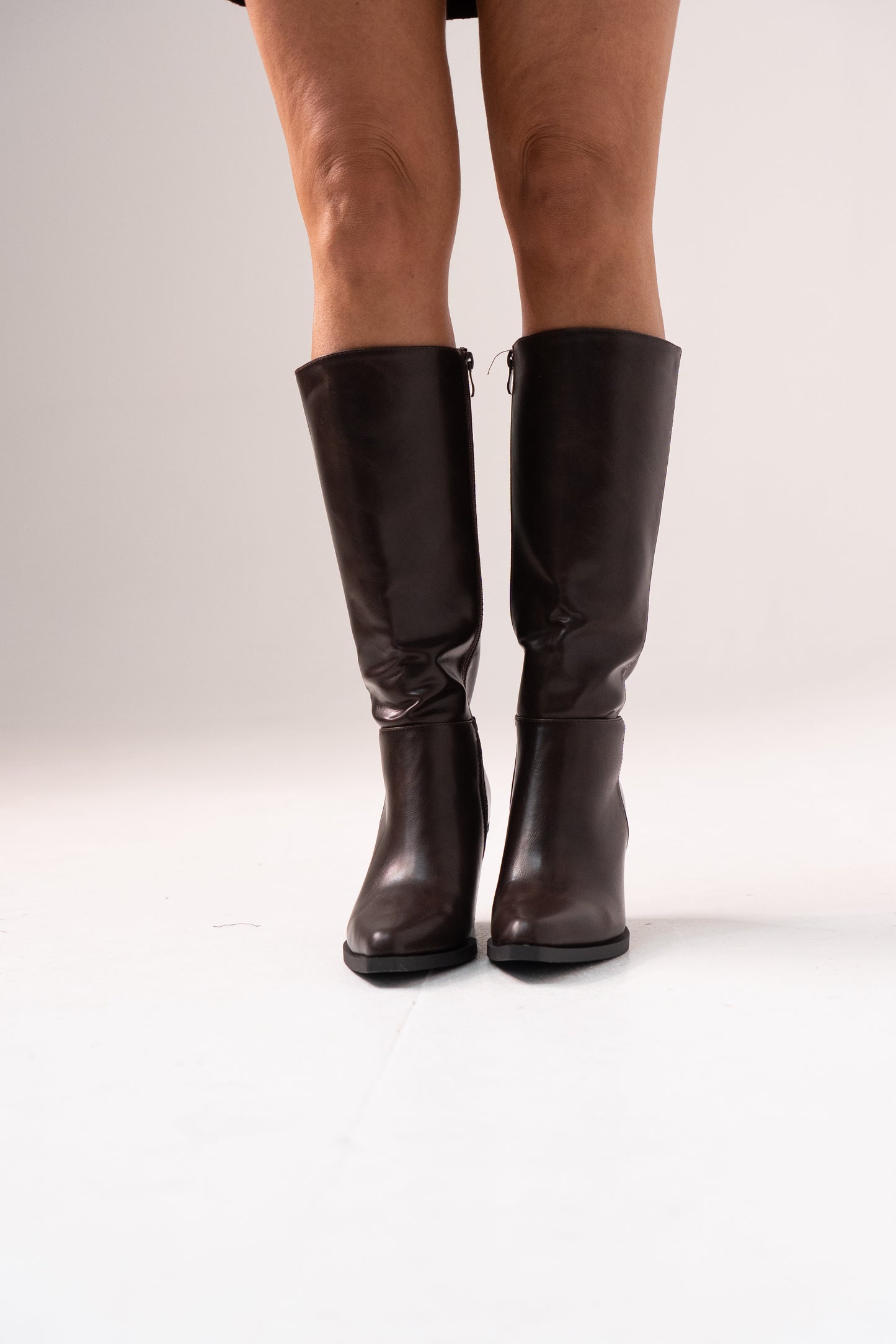 Izzy Faux Leather Western Boot In Brown