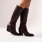 Izzy Faux Leather Western Boot In Wine