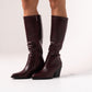 Izzy Faux Leather Western Boot In Wine