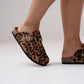 Izzy Faux Suede Mule In Leopard