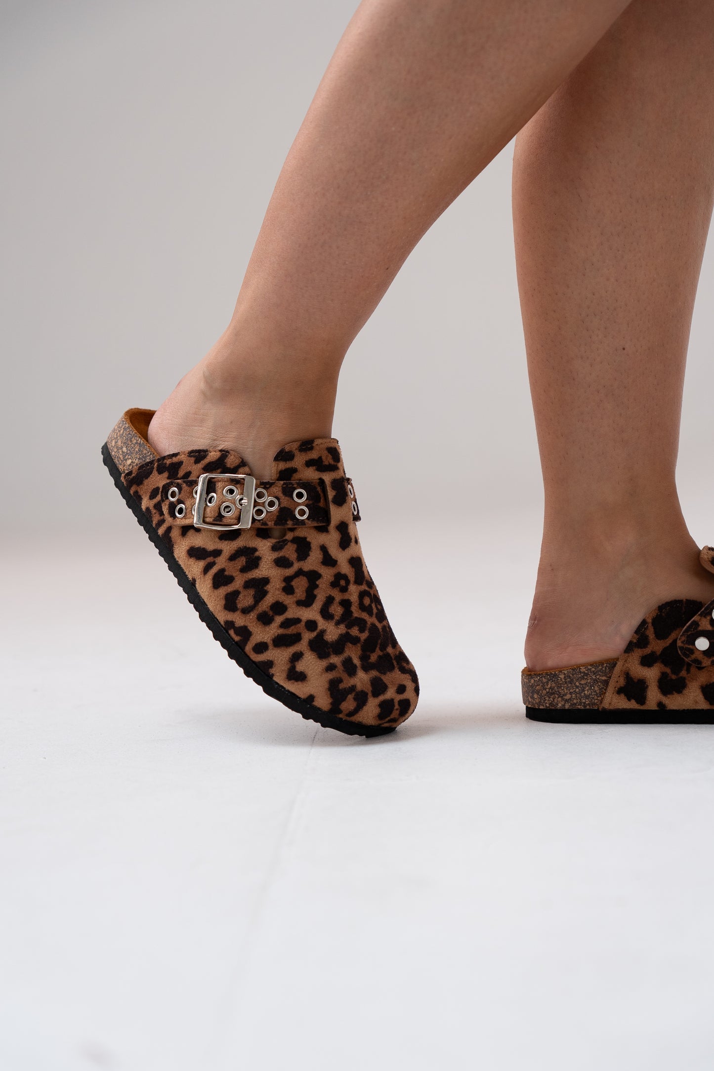 Izzy Faux Suede Mule In Leopard