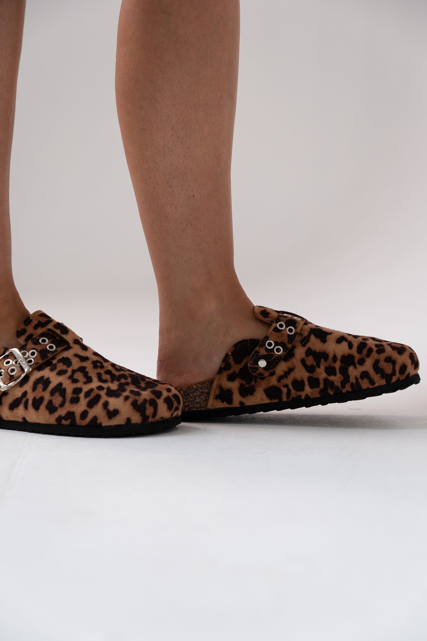 Izzy Faux Suede Mule In Leopard