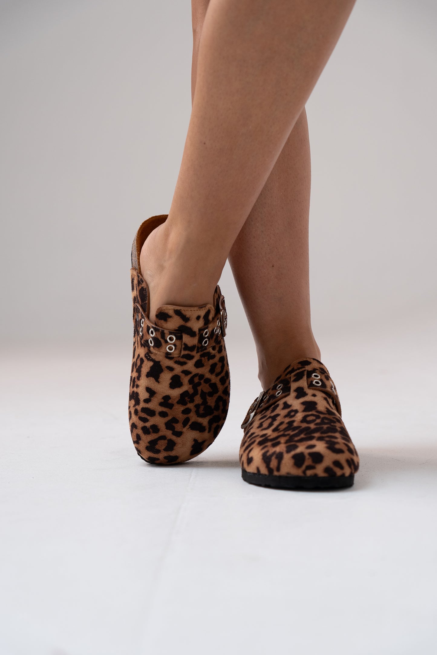Izzy Faux Suede Mule In Leopard