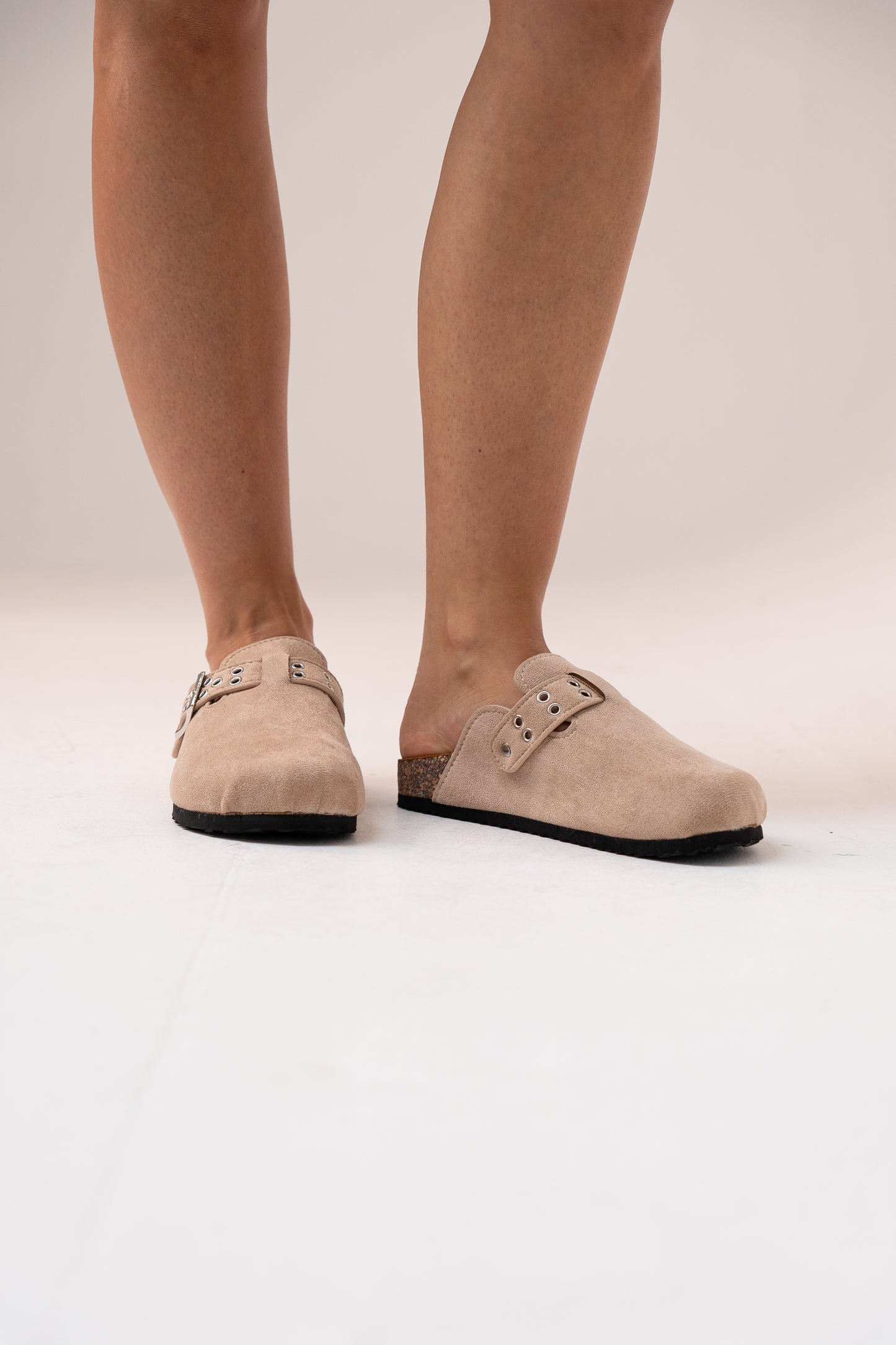 Izzy Faux Suede Mule In Neutral