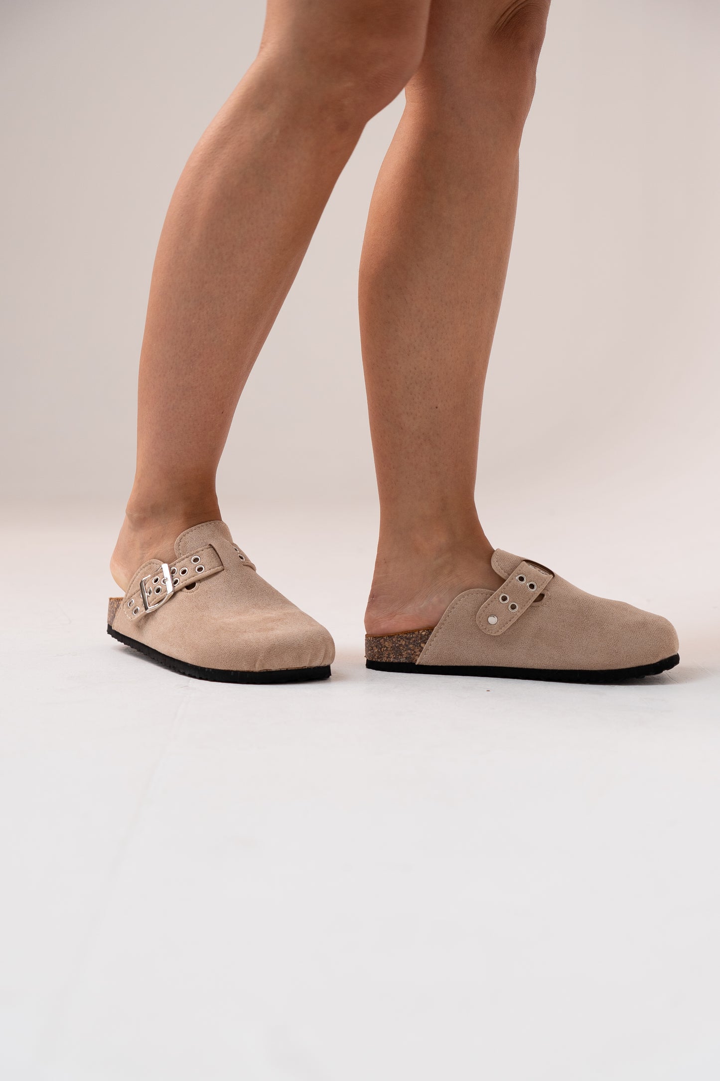 Izzy Faux Suede Mule In Neutral