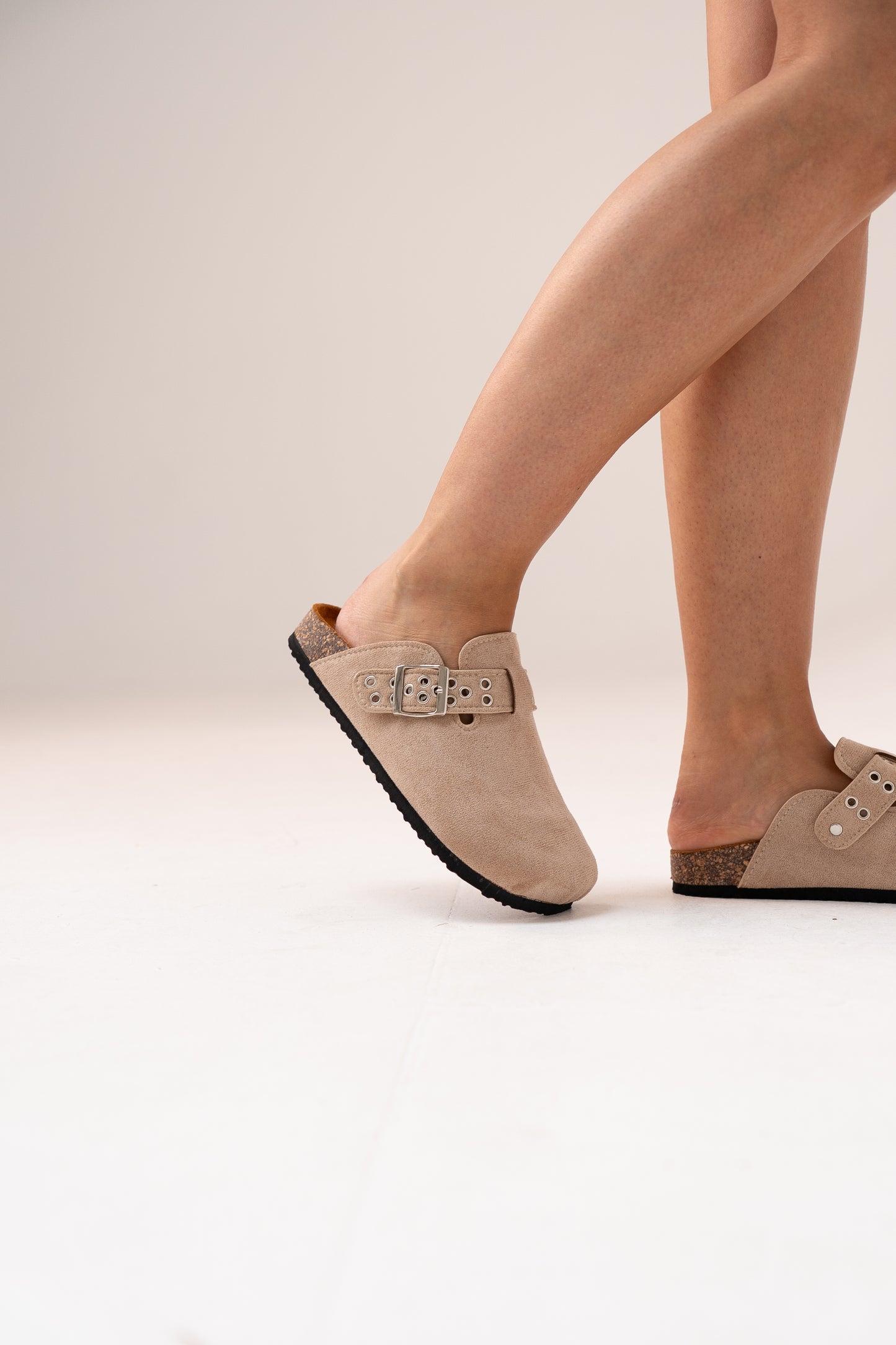 Izzy Faux Suede Mule In Neutral