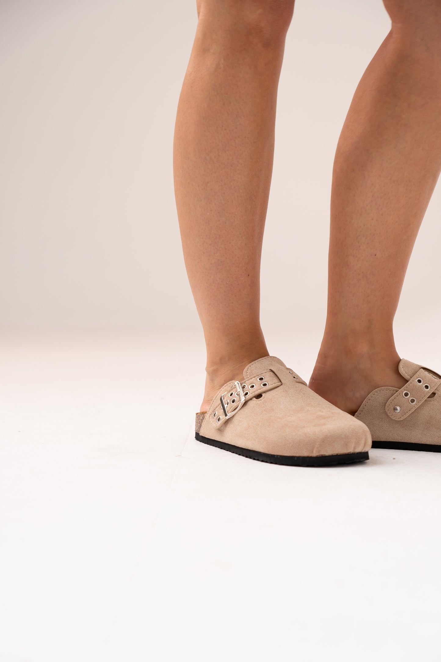 Izzy Faux Suede Mule In Neutral