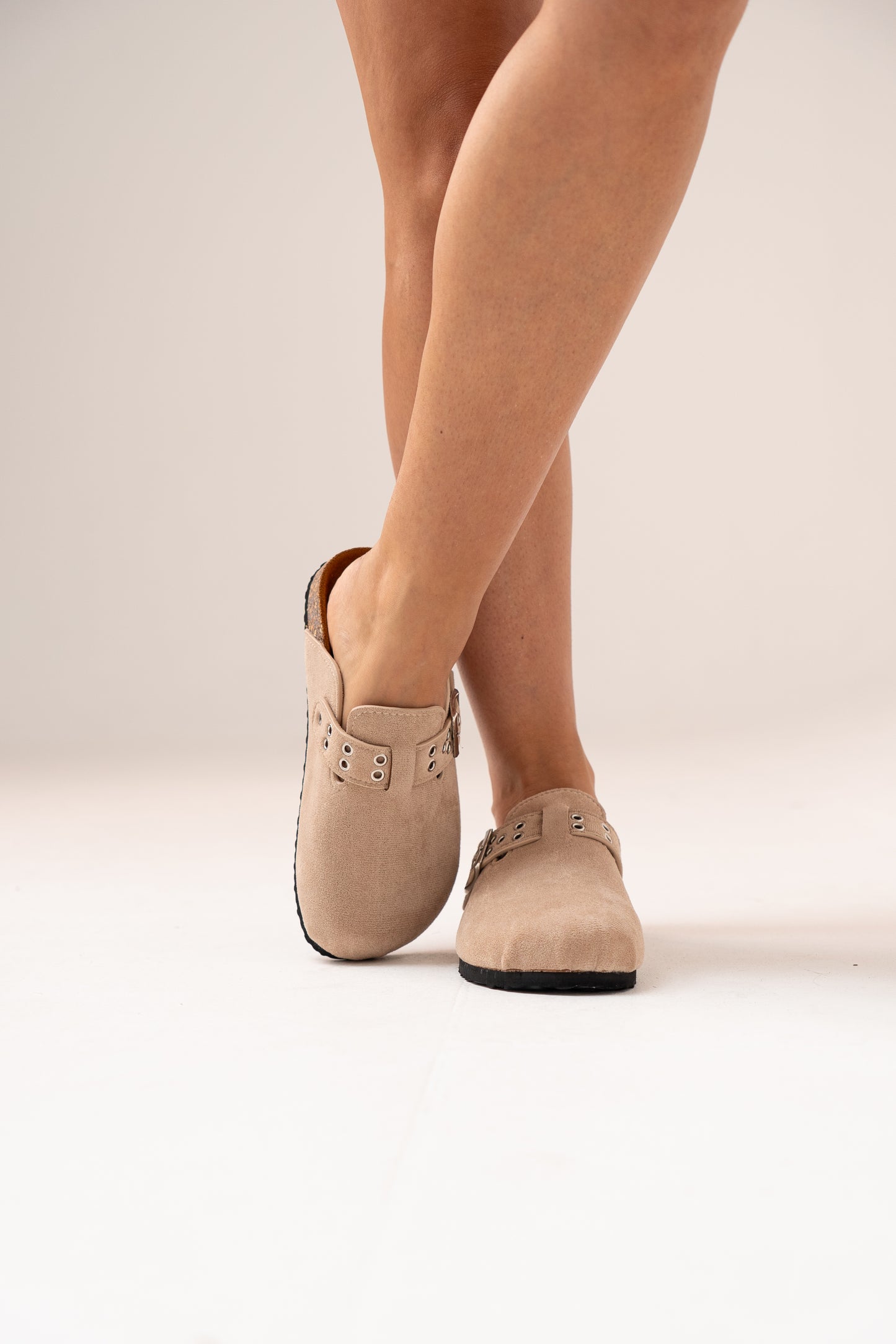 Izzy Faux Suede Mule In Neutral
